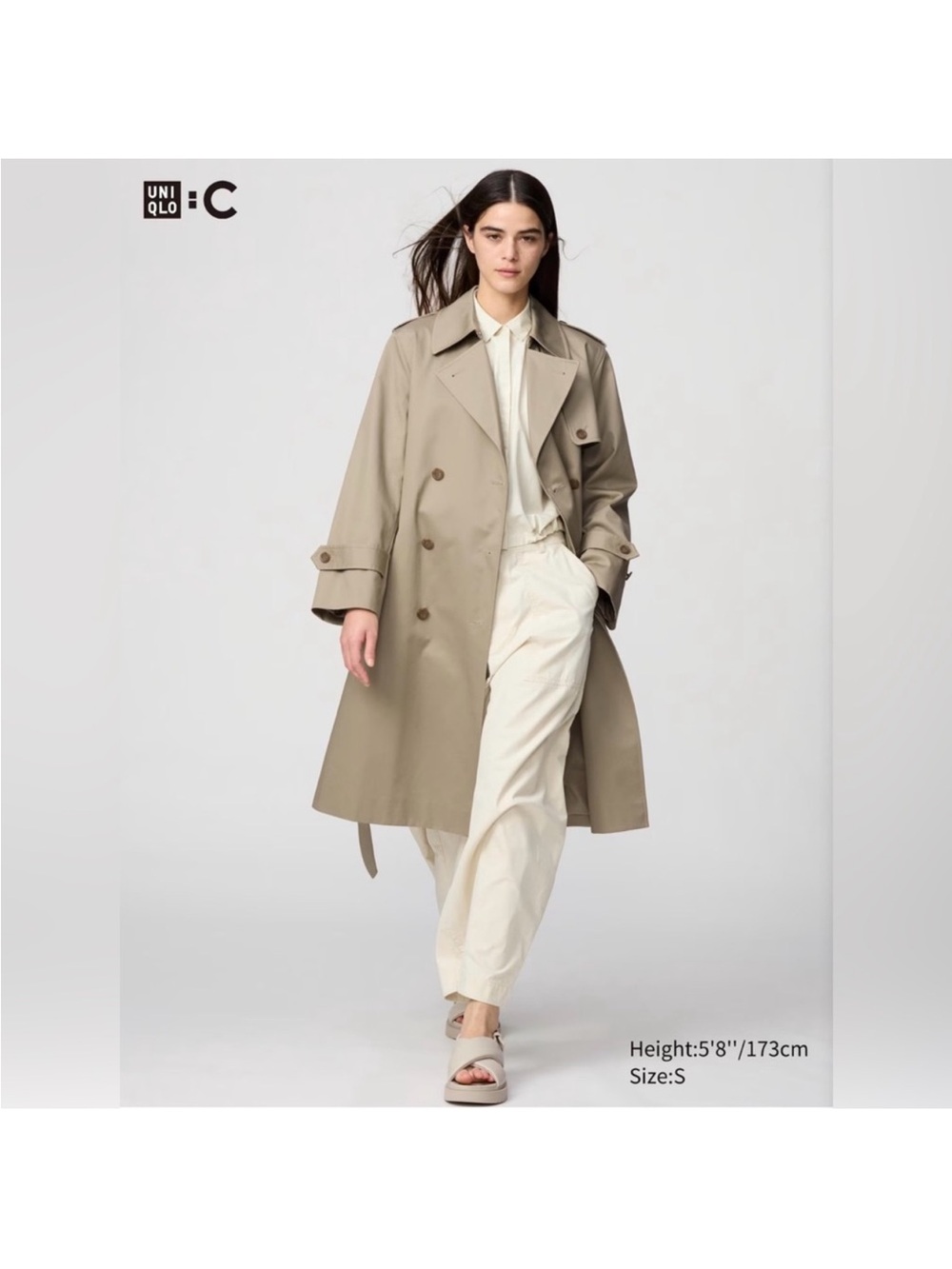 Uniqlo: C Classic Trench Coat Sz Medium